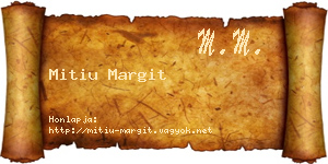 Mitiu Margit névjegykártya